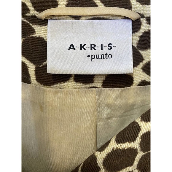 Akris Punto Vest Top Button Down Animal Giraffe Brown Sleeveless Lined C… - Picture 9 of 9